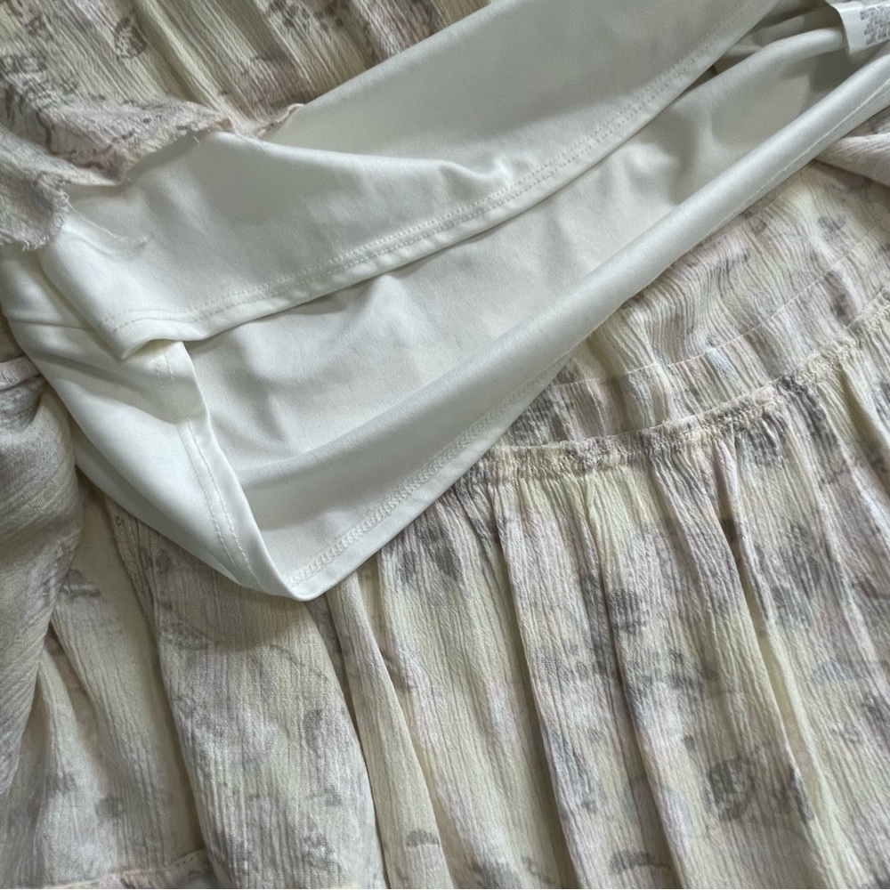 O'Neill Sleeveless Off-White Floral Rayon Dress Boho Romantic Beachy Size XS - Picture 8 of 12